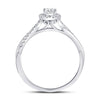 14kt White Gold Oval Diamond Solitaire Bridal Wedding Engagement Ring 1/3 Cttw