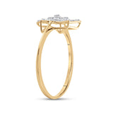 10kt Yellow Gold Womens Round Diamond Star Ring 1/20 Cttw