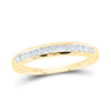 14kt Yellow Gold Womens Round Channel-set Diamond Single Row Wedding Band 1/4 Cttw