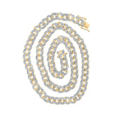10kt Yellow Gold Mens Round Diamond 20-inch Cuban Link Chain Necklace 3-7/8 Cttw