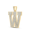 10kt Yellow Gold Mens Round Diamond W Initial Letter Charm Pendant 3-1/3 Cttw