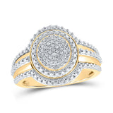 10kt Yellow Gold Womens Round Diamond Cluster Ring 1/8 Cttw