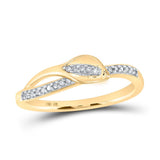 10kt Yellow Gold Womens Round Diamond Band Ring 1/10 Cttw