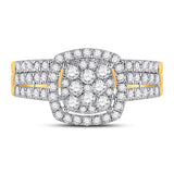 10kt Yellow Gold Round Diamond Bridal Wedding Ring Band Set 1 Cttw