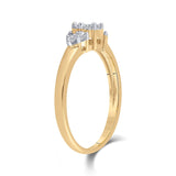 14kt Yellow Gold Womens Round Diamond Cluster Fashion Ring 1/4 Cttw