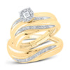 10kt Yellow Gold His Hers Round Diamond Solitaire Matching Wedding Set 1/5 Cttw