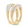 14kt Yellow Gold Womens Round Diamond Wedding Wrap Ring Guard Enhancer 3/4 Cttw