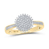 10kt Yellow Gold Womens Round Diamond Circle Ring 1/4 Cttw