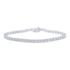 10kt White Gold Mens Round Diamond Link Bracelet 1-7/8 Cttw