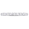 10kt White Gold Womens Round Diamond XOXO Love Stackable Band Ring 1/12 Cttw
