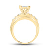 10kt Yellow Gold Round Diamond Bridal Wedding Engagement Ring 7/8 Cttw