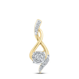 10kt Yellow Gold Womens Round Diamond Fashion Pendant 1/5 Cttw