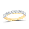 14kt Yellow Gold Womens Round Diamond Single Row Wedding Band 3/4 Cttw