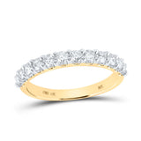 14kt Yellow Gold Womens Round Diamond Single Row Wedding Band 3/4 Cttw