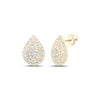 10kt Yellow Gold Womens Round Diamond Teardrop Earrings 3/4 Cttw