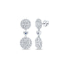 14kt White Gold Womens Round Diamond Dangle Earrings 1 Cttw