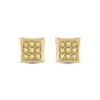 10kt Yellow Gold Round Yellow Color Enhanced Diamond Square Earrings 1/20 Cttw