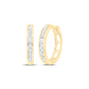 10kt Yellow Gold Womens Round Diamond Hoop Earrings 1/5 Cttw