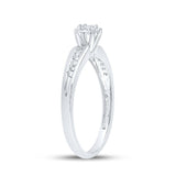 10kt White Gold Womens Princess Diamond Solitaire Promise Ring 1/6 Cttw