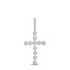 10kt Yellow Gold Womens Round Diamond Cross Pendant 1-3/8 Cttw