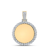 14kt Yellow Gold Mens Round Diamond Memory Circle Charm Pendant 3/4 Cttw