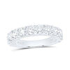 14kt White Gold Womens Round Diamond Single Row Band Ring 2 Cttw