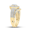 10kt Yellow Gold Round Diamond Bridal Wedding Ring Band Set 1/5 Cttw