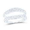 14kt White Gold Womens Round Diamond Wrap Enhancer Wedding Band 1-1/2 Cttw