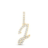 10kt Yellow Gold Womens Round Diamond J Initial Letter Pendant 1/8 Cttw