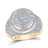 10kt Yellow Gold Mens Baguette Diamond Circle Ring 1-5/8 Cttw