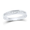 14kt White Gold Womens Princess Diamond Wedding Band 1/2 Cttw