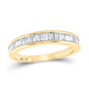 10kt Yellow Gold Womens Baguette Diamond Wedding Band 1/2 Cttw