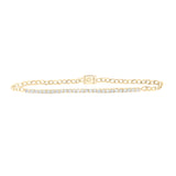 10kt Yellow Gold Womens Round Diamond Single Row Fashion Bracelet 3/4 Cttw