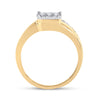 10kt Yellow Gold Womens Round Diamond Square Cluster Ring 1/3 Cttw