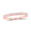 10kt Rose Gold Womens Round Diamond Stackable Band Ring 1/8 Cttw