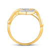 10kt Yellow Gold Womens Round Diamond Infinity Twist Heart Ring 1/10 Cttw