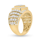 14kt Yellow Gold Mens Round Diamond Cluster Ring 3 Cttw