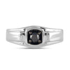 Sterling Silver Mens Round Black Color Enhanced Diamond Solitaire Ring 1/2 Cttw