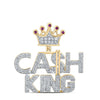 10kt Yellow Gold Mens Round Diamond Cash King Crown Phrase Charm Pendant 1/2 Cttw