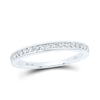 14kt White Gold Womens Round Diamond Wedding Single Row Band 1/4 Cttw