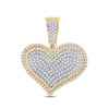 10kt Yellow Gold Mens Round Diamond Heart Charm Pendant 3/4 Cttw