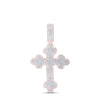 10kt Rose Gold Mens Round Diamond Cross Charm Pendant 2 Cttw