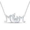 Sterling Silver Womens Round Diamond Mom Necklace .03 Cttw