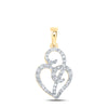 10kt Yellow Gold Womens Round Diamond Heart Pendant 1/3 Cttw