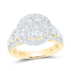 14kt Yellow Gold Womens Round Diamond Cluster Ring 2 Cttw