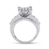 10kt White Gold Round Diamond Cluster Bridal Wedding Engagement Ring 1-1/2 Cttw