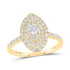 10kt Yellow Gold Womens Round Diamond Oval Ring 3/4 Cttw