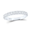 14kt White Gold Womens Round Diamond Wedding Single Row Band 7/8 Cttw