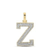 10kt Two-tone Gold Mens Round Diamond Z Initial Letter Pendant 3/8 Cttw