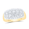 10kt Yellow Gold Mens Round Diamond Fluted Band Ring 2 Cttw